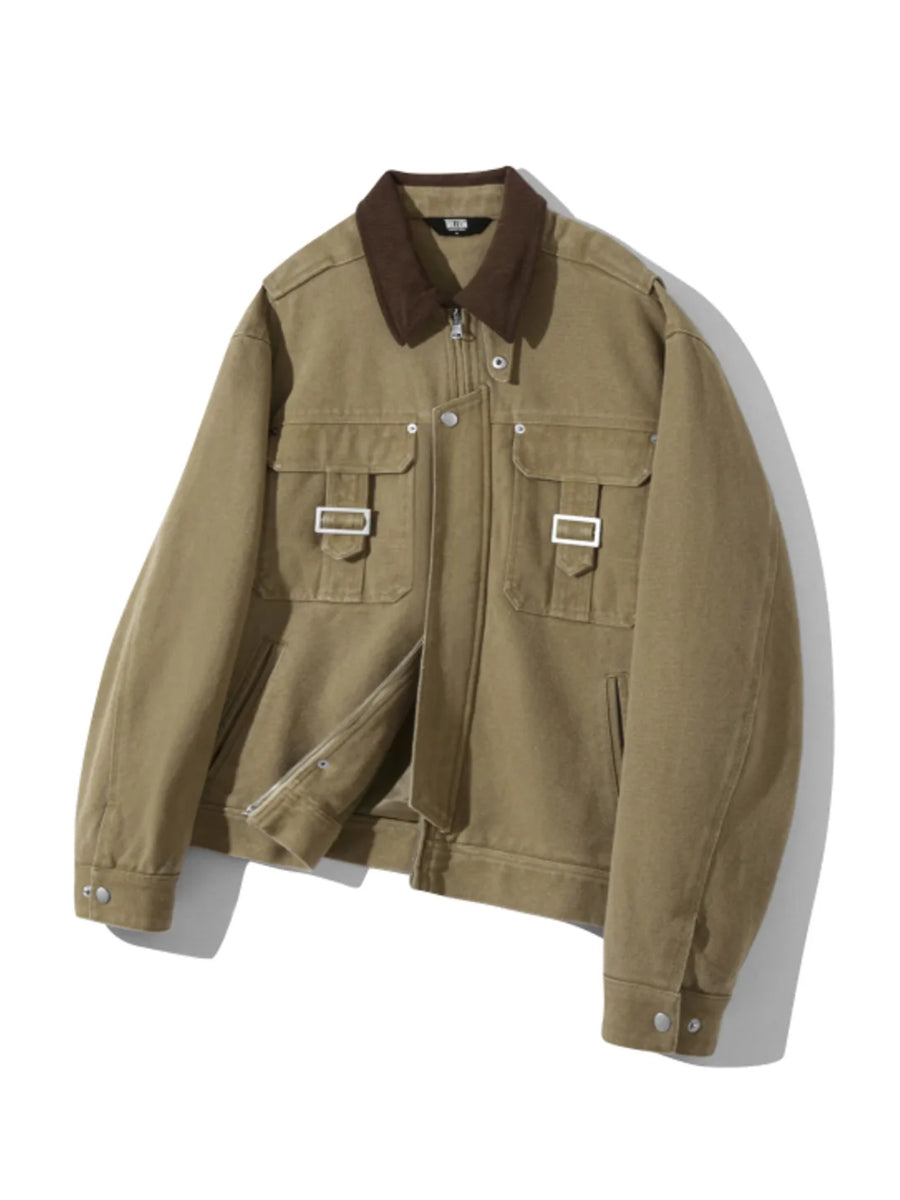 石洗鈕扣棉質工作外套