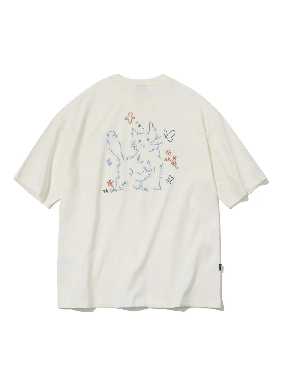貓咪印花短袖T-shirt