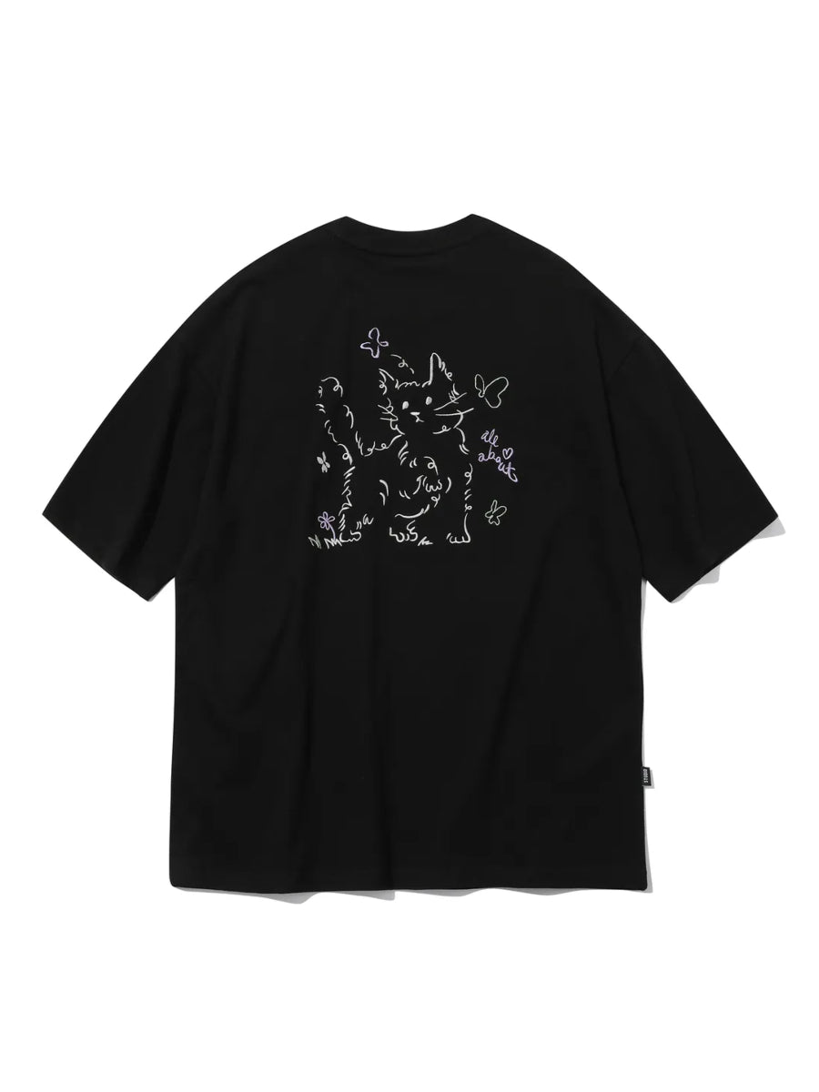 貓咪印花短袖T-shirt