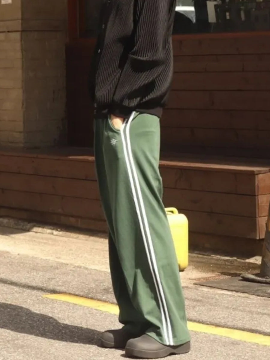 直筒雙間寬款運動褲
